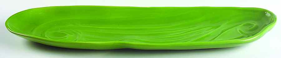 Free Form Green 19" Oblong Tray by Gail Pittman-1