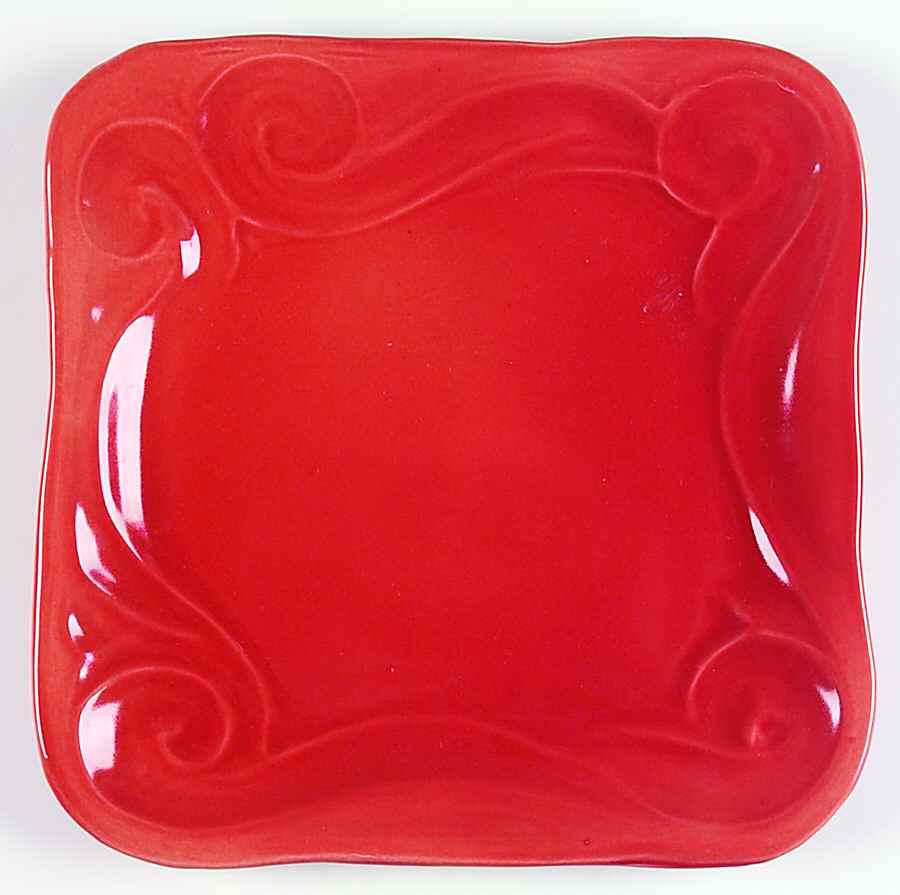 Free Form Red Square Dinner Plate by Gail Pittman-1