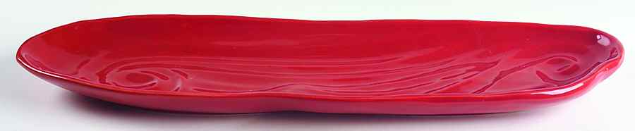 Free Form Red 19" Oblong Tray by Gail Pittman-1