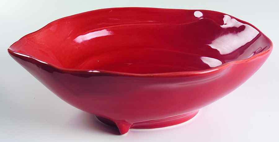 Free Form Red Large Serving Bowl by Gail Pittman-1