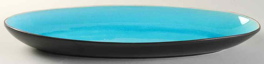 Aqua Krackle 15" Oval Serving Platter by Gourmet Expressions-1