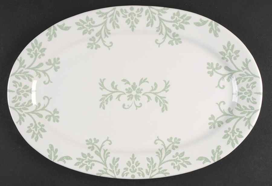 Jade Green 14" Oval Serving Platter by Gorham-1