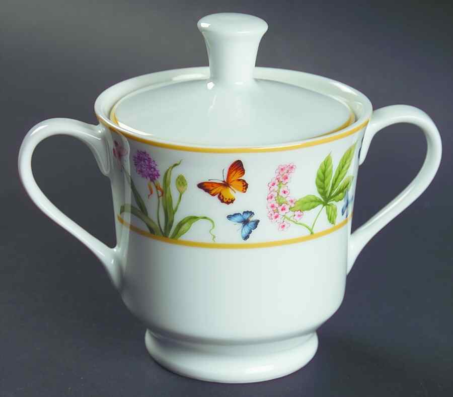 Butterfly Menagerie Sugar Bowl & Lid by Gorham-1