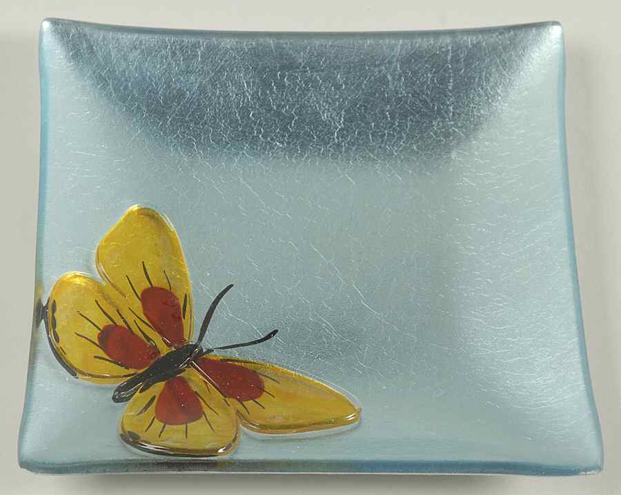 Butterfly Menagerie 6" Glassware Square Plate by Gorham-1