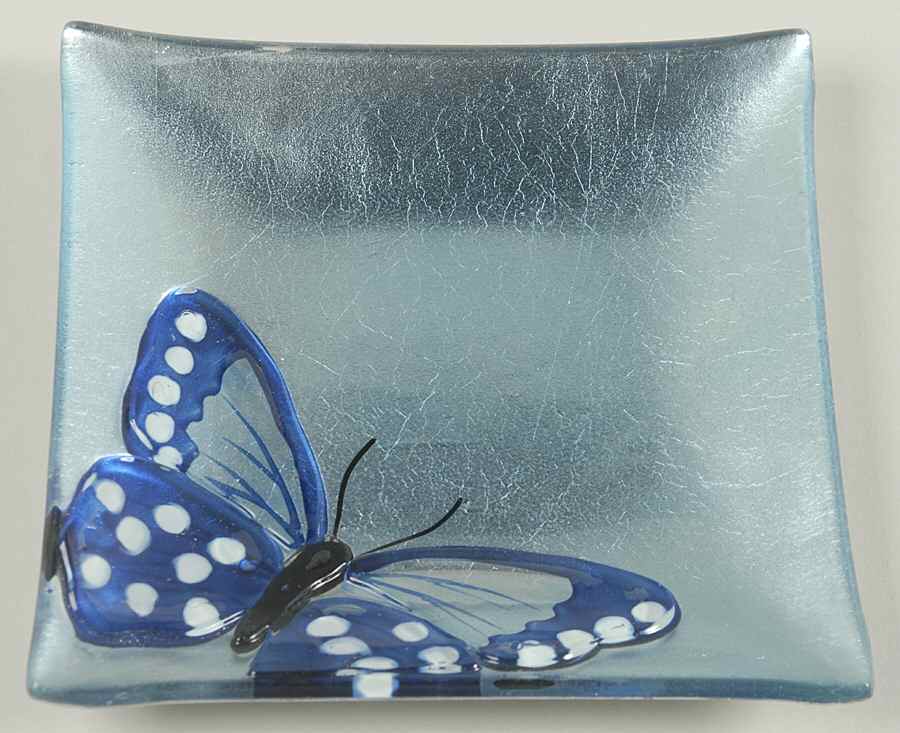 Butterfly Menagerie 6" Glassware Square Plate by Gorham-1