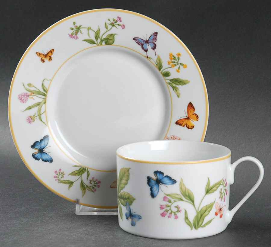 Butterfly Menagerie Flat Cup & Saucer Set by Gorham-1