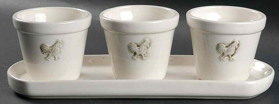 Provence Flower Pot Set, Three Pots on Tray by Godinger-1