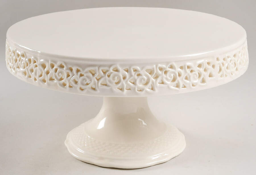 Cream Lace 11" Diameter Pedestal Cake Stand by Godinger-1