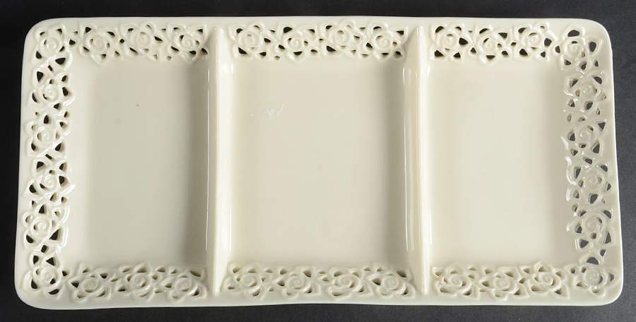 Cream Lace 3 Section Tray by Godinger-1