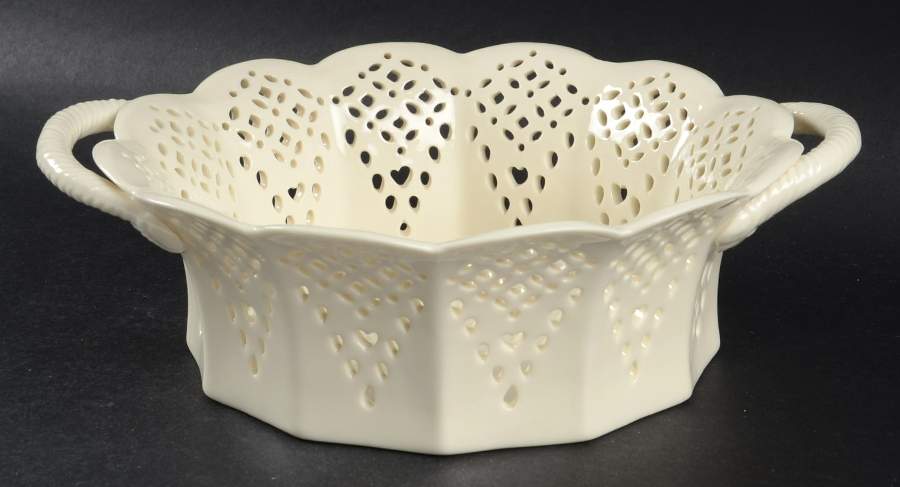 Cream Lace 9" Pierced Scalloped Bowl by Godinger-1