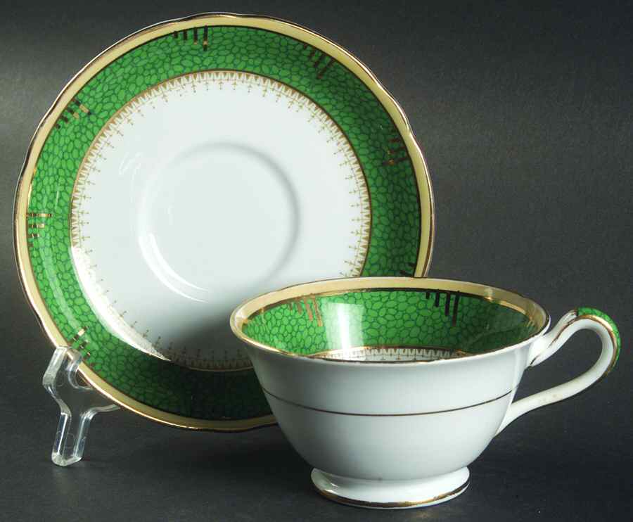 Allandale Gold Line Accents Footed Cup & Saucer Set by Grosvenor-1