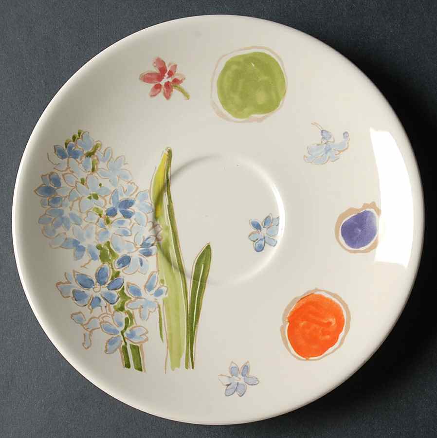 Jacinthe Saucer for Breakfast Cup by Faiencerie De Gien-1
