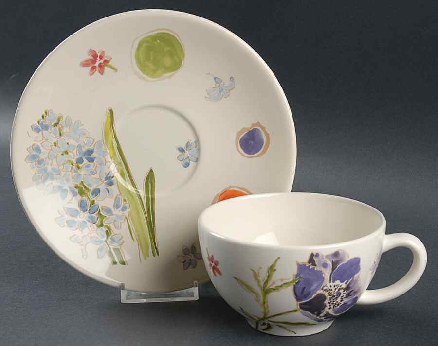 Jacinthe Breakfast Cup & Saucer Set by Faiencerie De Gien-1