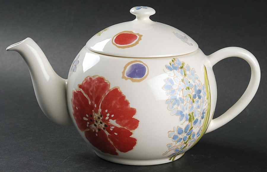 Jacinthe Teapot & Lid by Faiencerie De Gien-1