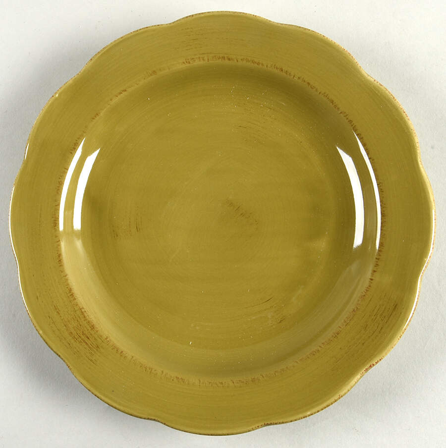Flora Olive Green Salad/Dessert Plate by Gibson Designs-1