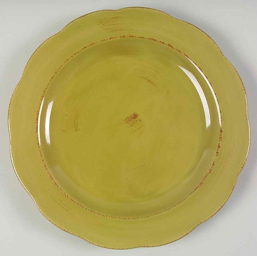 Flora Olive Green Dinner Plate by Gibson Designs-1