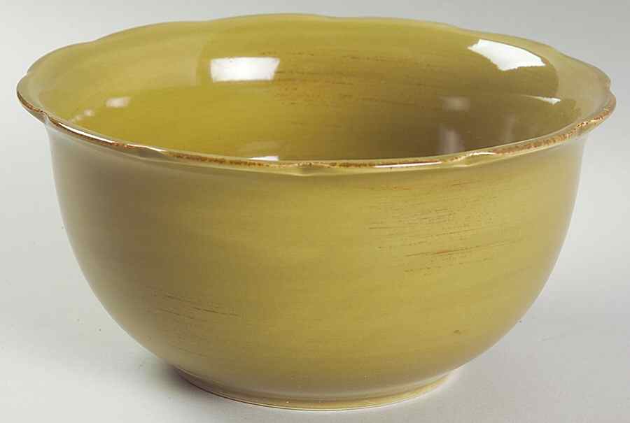 Flora Olive Green Soup/Cereal Bowl by Gibson Designs-1