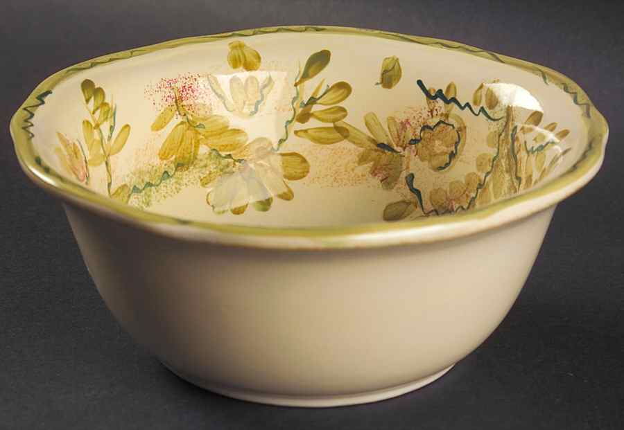 Vendange Green Soup/Cereal Bowl by Gibson Designs-1