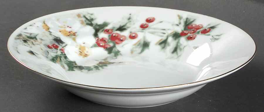 Yuletide (White Body) Rim Soup Bowl by Gibson Designs-1