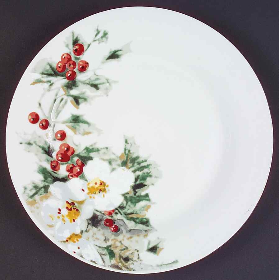 Yuletide (White Body) Dinner Plate by Gibson Designs-1