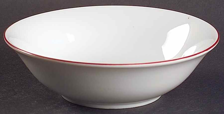 Vibes Red Banded (Round) Fruit/Dessert (Sauce) Bowl by Gibson Designs-1