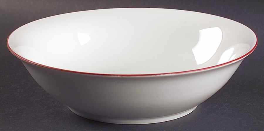 Vibes Red Banded (Round) 9" Round Serving Bowl by Gibson Designs-1