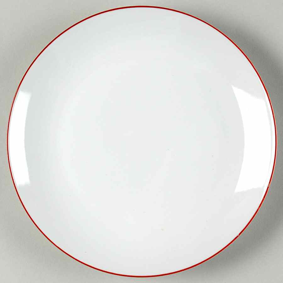 Vibes Red Banded (Round) Salad/Dessert Plate by Gibson Designs-1