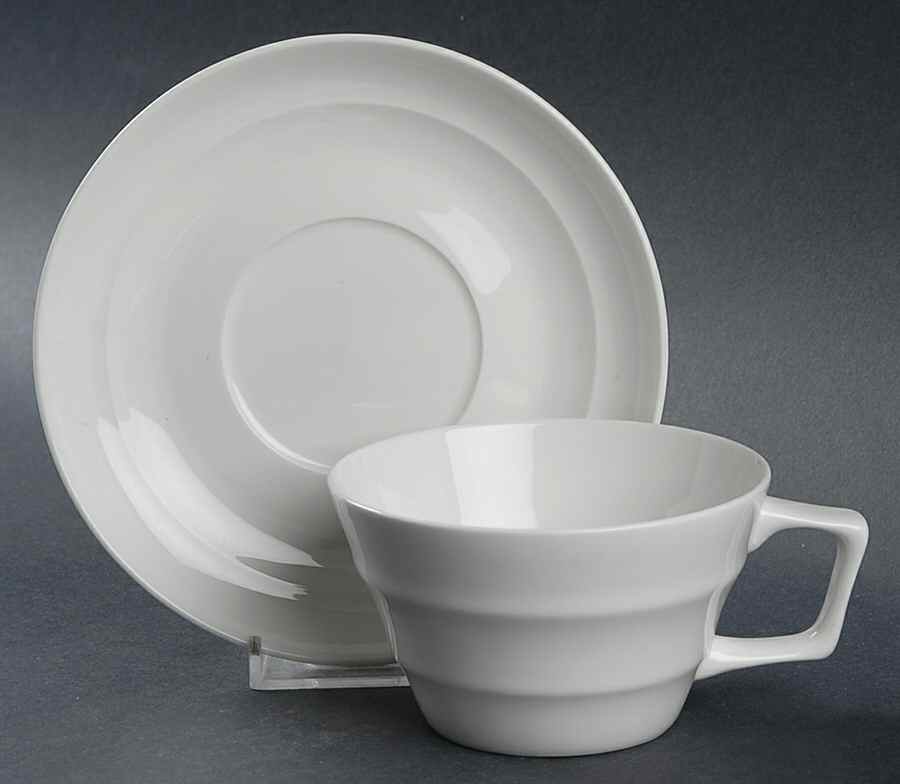 Luma Flat Cup & Saucer Set by Gibson Designs-1
