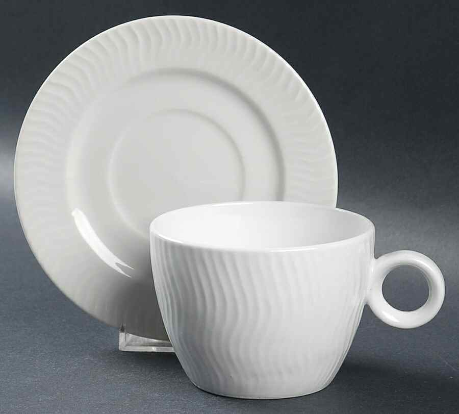 Seacrest Flat Cup & Saucer Set by Gibson Designs-1