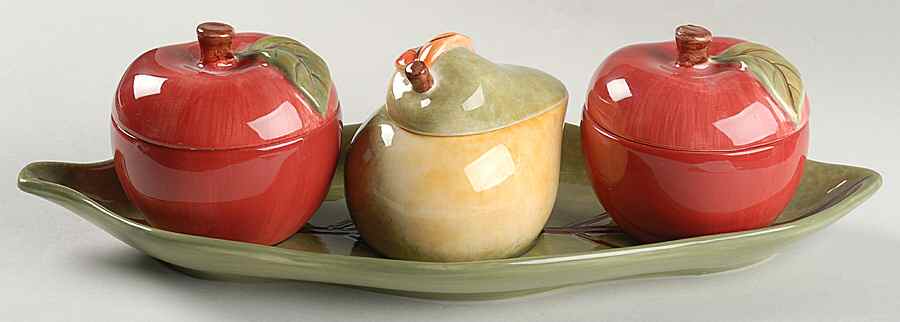Shalimar 7 Piece Figural Table Set (Apple & Pears) by Gibson Designs-1