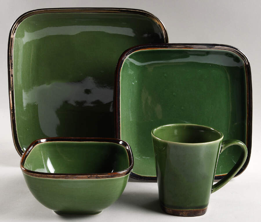 Barrymore Green 4 Piece Place Setting by Gibson Designs-1