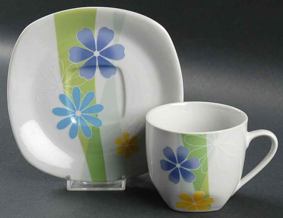 Beatitude Flat Cup & Saucer Set by Gibson Designs-1