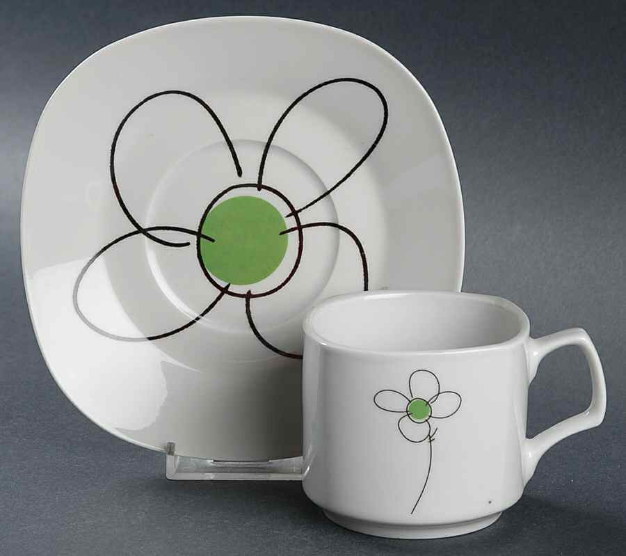 Daisy Dot Flat Cup & Saucer Set by Gibson Designs-1