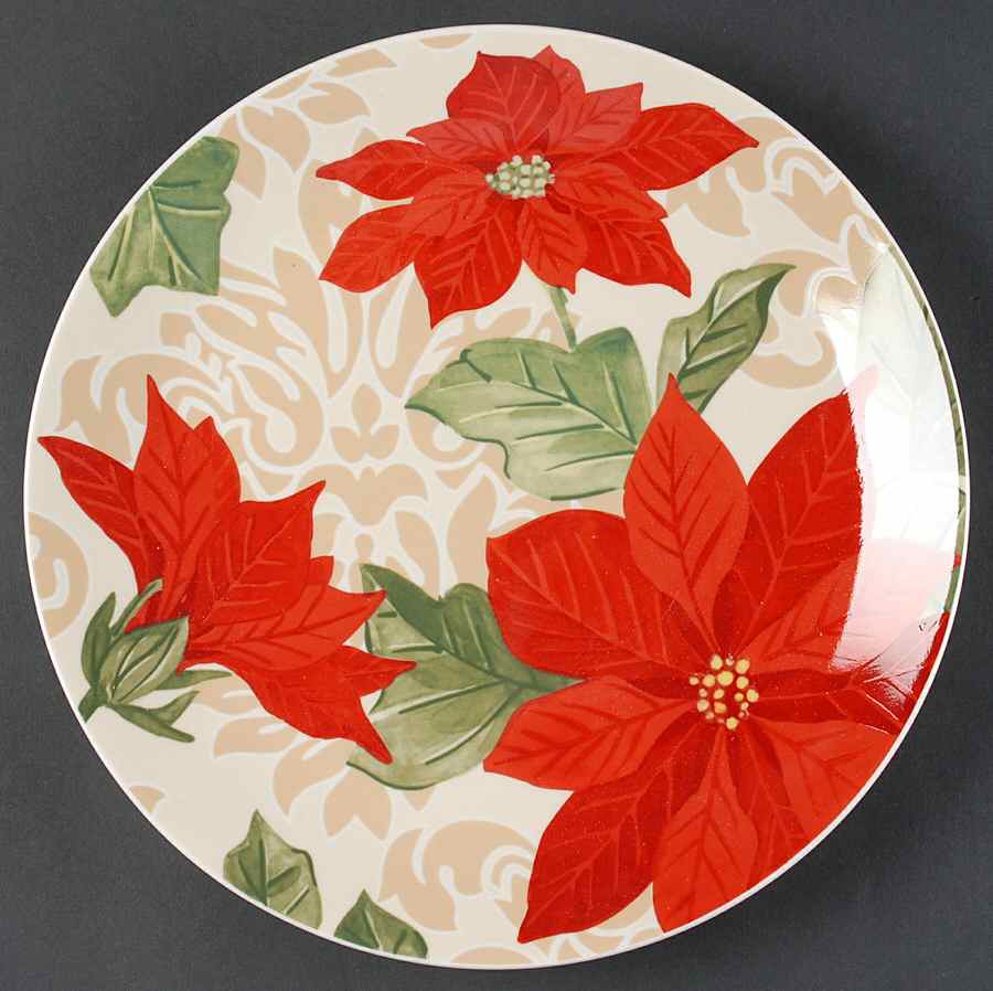 Poinsettia Rhapsody Dinner Plate by Gibson Designs-1