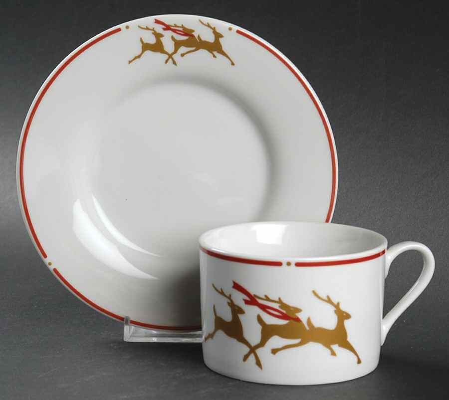 Winter Tidings Flat Cup & Saucer Set by Gibson Designs-1