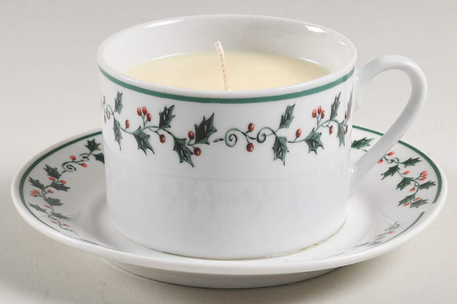 Tree Trimmings Scented Cup & Saucer Candle-Coffee  HC by Gibson Designs-1