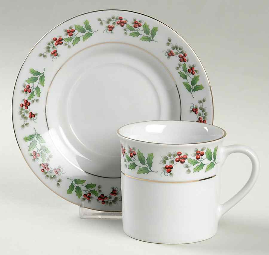 Christmas Charm-Delight-Holiday-Harmony Flat Cup & Saucer Set by Gibson Designs-1