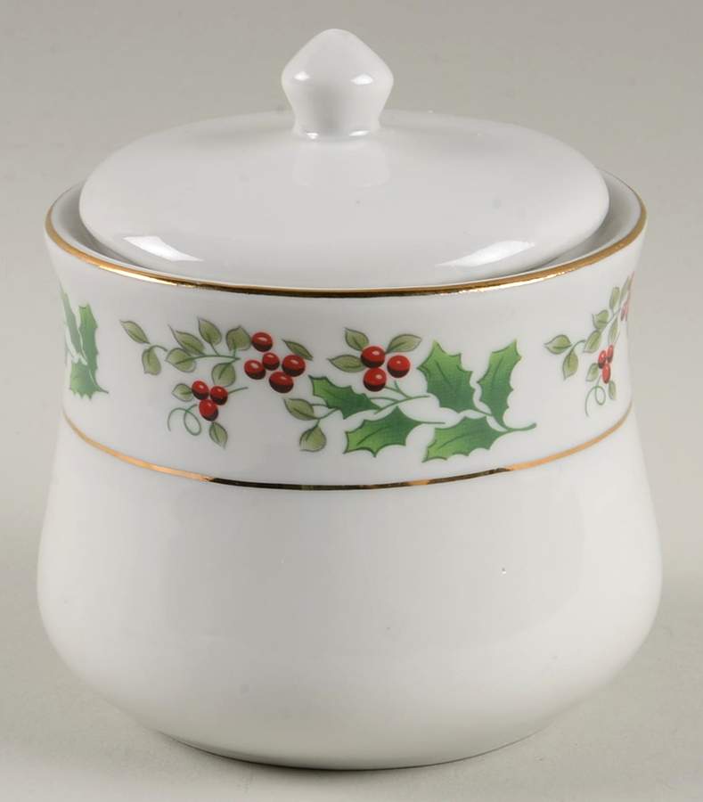 Christmas Charm-Delight-Holiday-Harmony Sugar Bowl & Lid by Gibson Designs-1