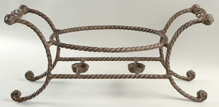 Cream Metal Stand for 21" Oval Server by GG Collection-1