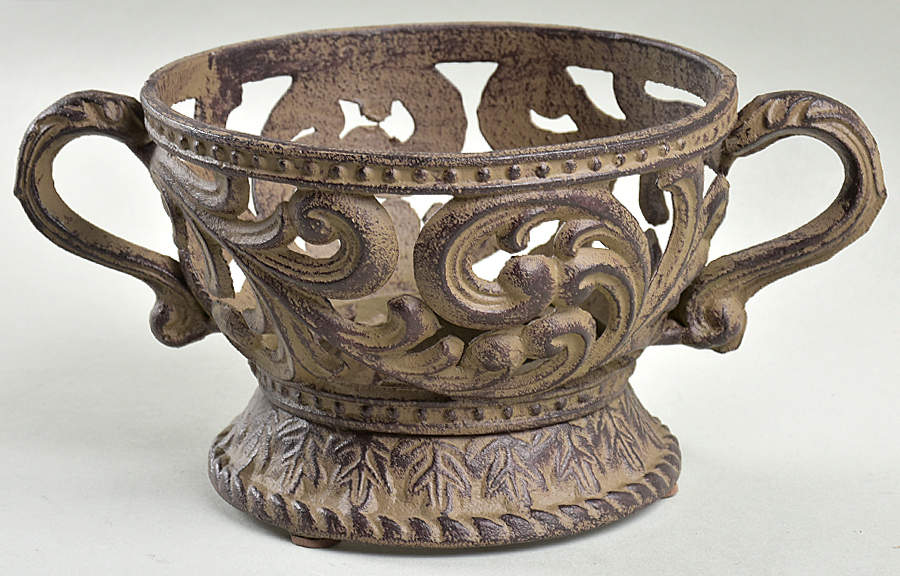 Cream Metal Stand for Covered Soup Bowl by GG Collection-1