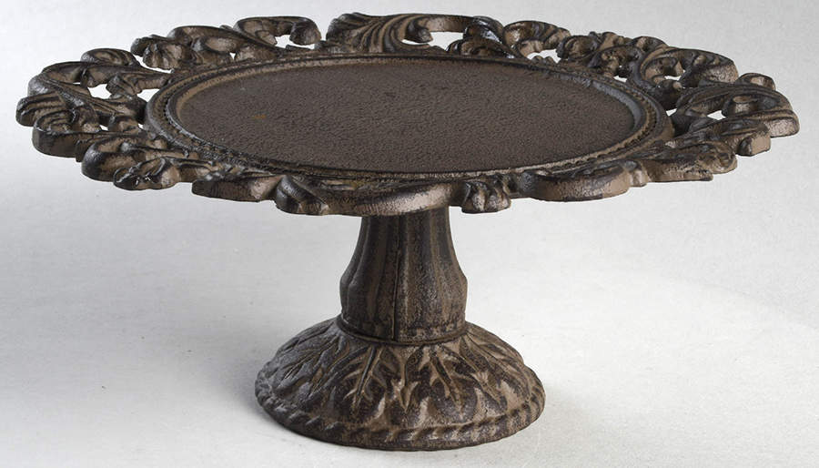 Cream Metal Stand for Cheese Dome W/Glass Lid by GG Collection-1
