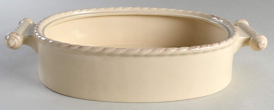 Cream 2.5 Quart Oval Covered Casserole No Lid by GG Collection-1