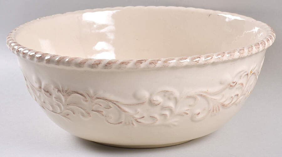Cream 11" Large Salad Serving Bowl by GG Collection-1