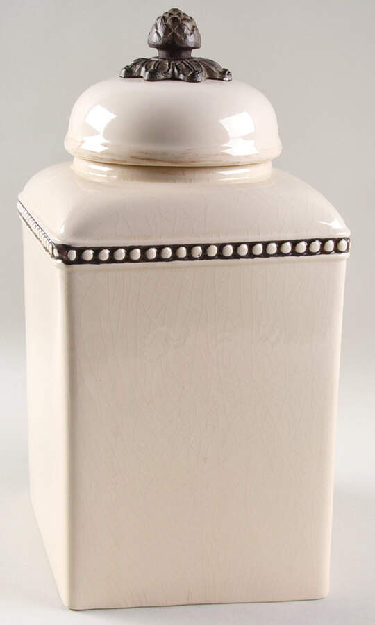 Cream Large Canister & Lid by GG Collection-1