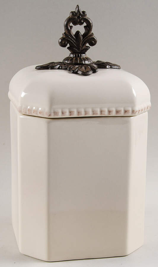 Cream Small Canister & Lid by GG Collection-1