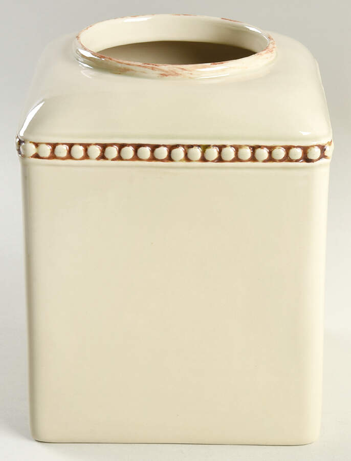 Cream Medium Canister No Lid by GG Collection-1