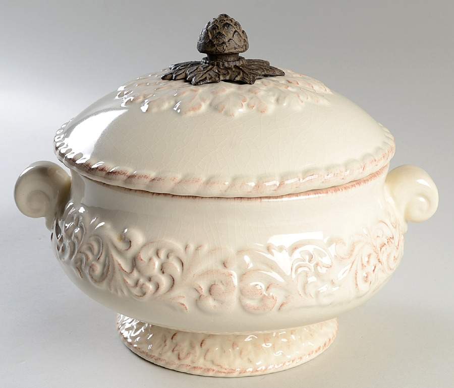 Cream Tureen &  Lid by GG Collection-1