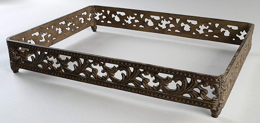 Cream Metal Stand for 18" Rectangular Baker by GG Collection-1