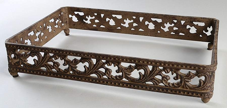 Cream Metal Stand for 12" Rectangular Baker by GG Collection-1