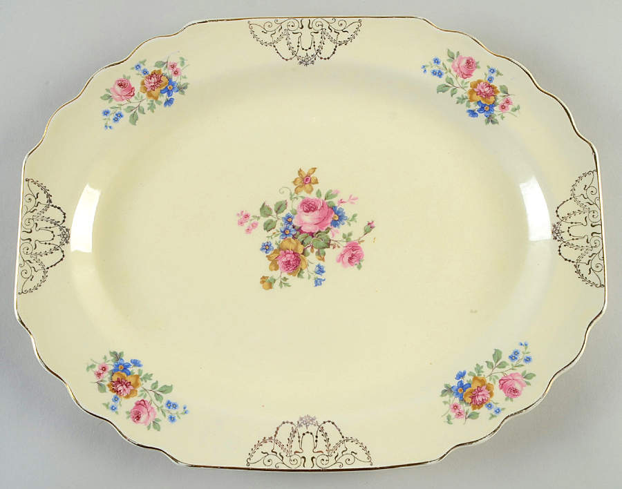 GEO368 Canarytone 13" Oval Serving Platter by WS George-1